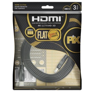 Cabo HDMI PIX Flat Gold - 2.0 4k hdr 19p 5m - PN # 018-5025