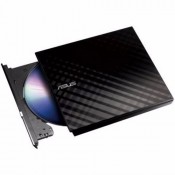 Gravador DVD ASUS Externo Slim Preto 8X SDRW08D2SU Com Log - PN # SDRW08D2SU