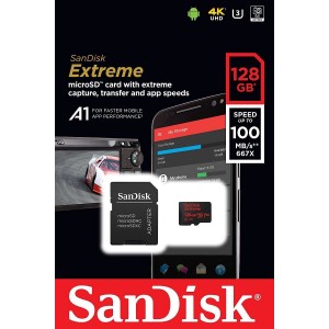 Cartão de memoria Sandisk 128GB 128 GB Micro sd Extreme A1 v30 u3100mbs