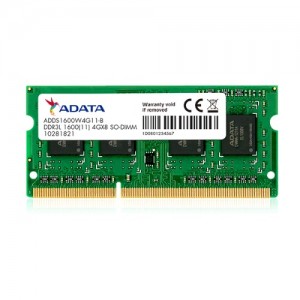 Memoria Note A-Data 4GB 1600MHz DDR3L CL11 SODIM - PN # ADDS1600W4G11-S