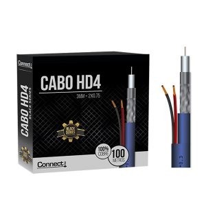 Cabo cftv hd 3mm e 2x0.50 - hd-4 - rolo c/ 100 metros - PN # 017-0049