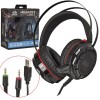 Headphone Gamer Com Microfone Sound Bass Vibration Vermelho Knup KP-417
