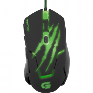Mouse Gamer Fortrek USB RAPTOR OM-801 PT/Verde - PN # 60839