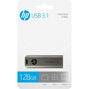 Pen Drive HP FD796L 128GB USB 3.1 Prata