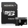 Cartão Mem Micro SD A-Data 8GB + 1 Adpt. Class 4 - PN # AUSDH8GCL4-RA1