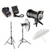 KIT APOLO II (2 FLASHES GREIKA SK300, 1 RADIO FLASH, 2 TRIPES, 2 SOMBRINHAS)600WS