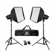 KIT MACTOP GREIKA 600WS ( 02MACTOP+02SOFTBOX 60X60+01 CT04+02 TRIPES ILUMINAÇÃO+01 BOLSA YS5027