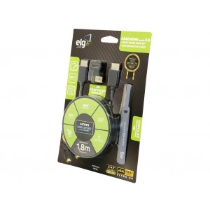 CABO HDMI ELG HS18L 2.0 + ADAPT 90 1.8M Adaptador Hdmi 90 
