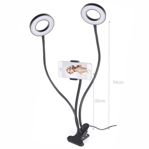 Iluminador Led Ring Light Duplo Adaptador Celular Al-06d