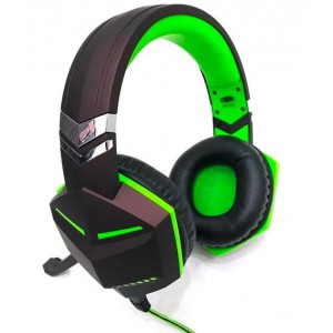 Fone De Ouvido Headset Gamer P2 Para Ps4 Xbox One Notebook Macbook Com Microfone Preto e Verde DF-500