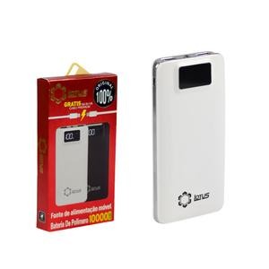 Carregador Portatil Power Bank 10000 Mah com Cabo V8 e Iphone 1 Metro Branco