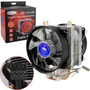Cooler Game Duplo Fan Com 15 Leds Para CPU Azul DX-9115d