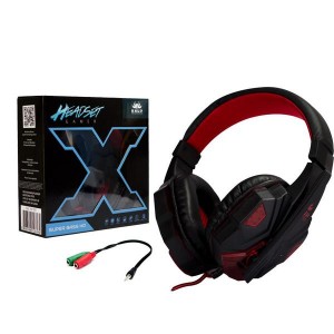 Headphone Gamer Com Microfone Super Bass Vermelho Kp-397