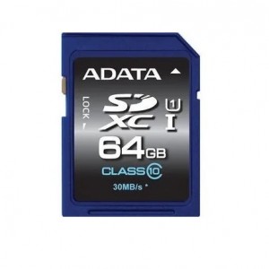 Cartão Mem SD A-Data 64Gb Classe 10 - PN # ASDX64GUICL10-R