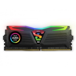 Memoria GEIL SUPERLUCE 8G DDR4 3200MHz Preta RGB - PN # GALS48GB3200C16ASC